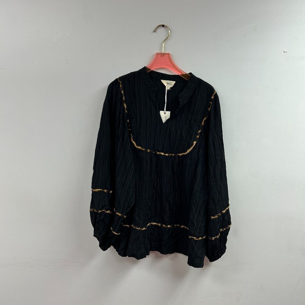 Texture Fabric Blouse with Animal Print - WC5206